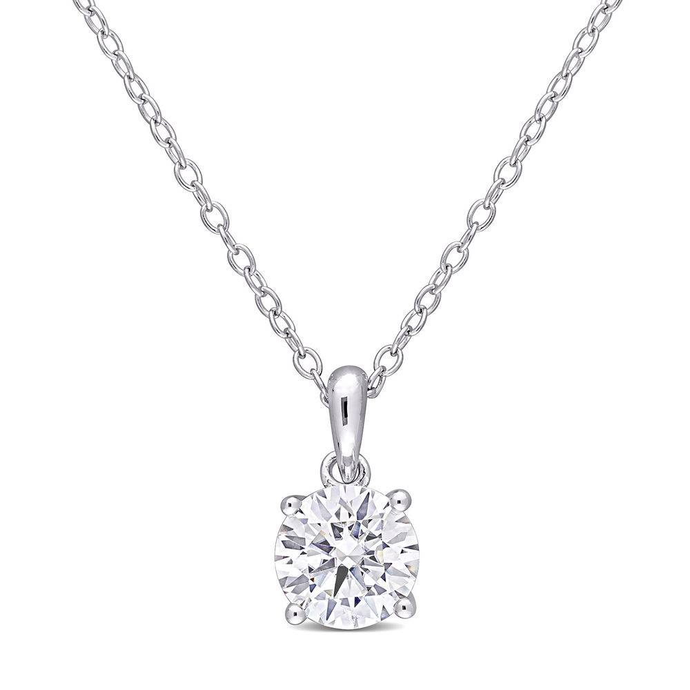 1 C.T T.G.W. Moissanite Solitaire Pendant in Sterling Silver-1 produkt billede