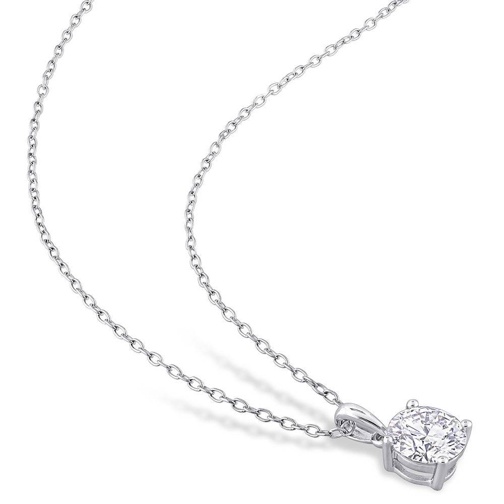 1 C.T T.G.W. Moissanite Solitaire Pendant in Sterling Silver-2 produkt billede