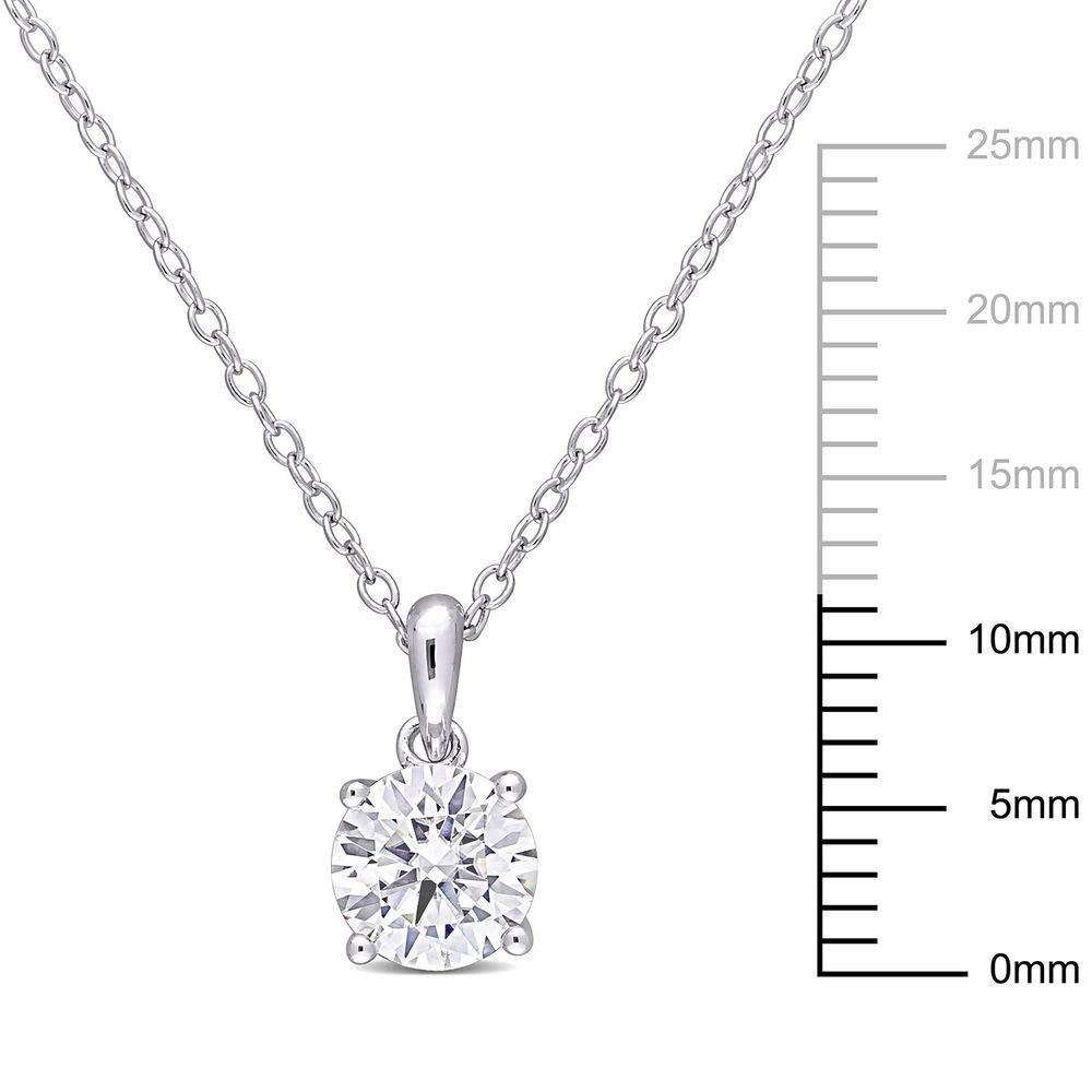 1 C.T T.G.W. Moissanite Solitaire Pendant in Sterling Silver-5 produkt billede