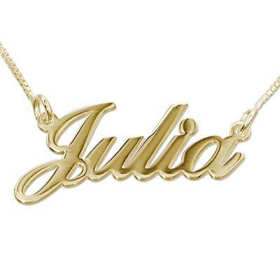 14k Gold Double Thickness Classic Name Necklace-1 produkt billede