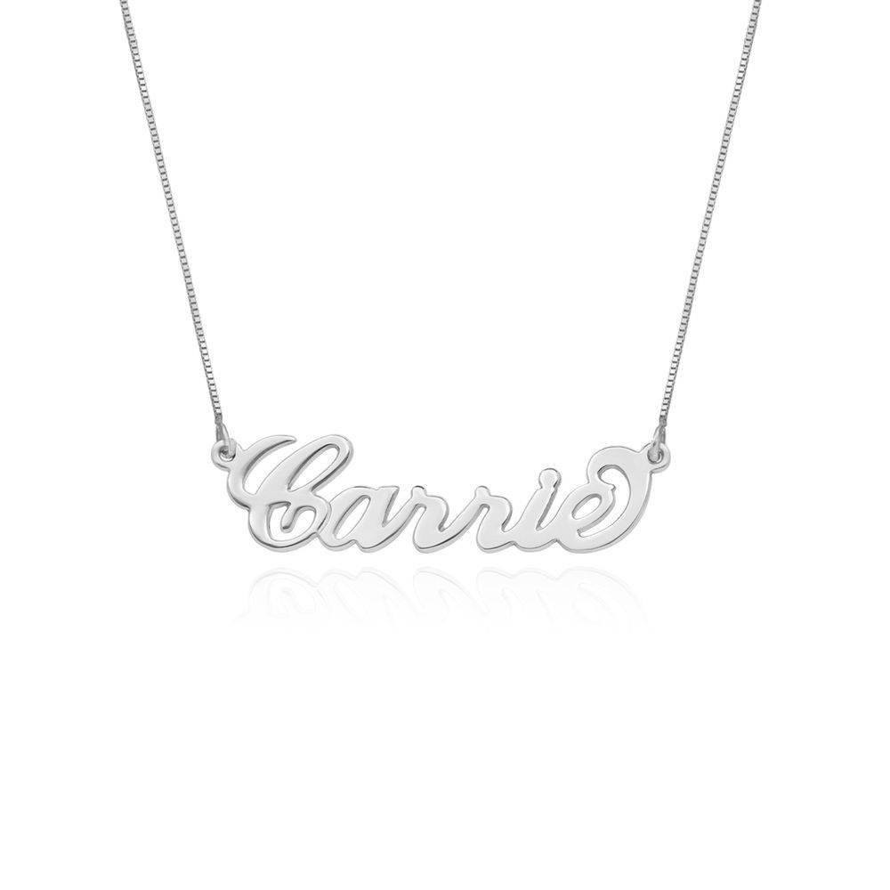 14k White Gold "Carrie" Style Name Necklace - KirillS1-1 produkt billede
