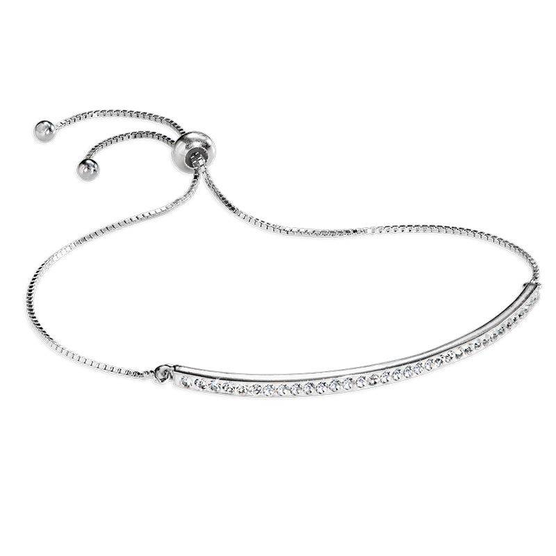 Adjustable Bar Bracelet with Cubic Zirconia-1 produkt billede