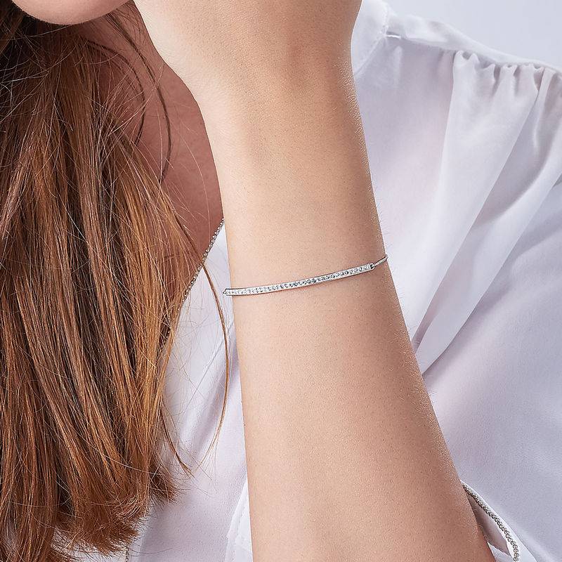 Adjustable Bar Bracelet with Cubic Zirconia-4 produkt billede