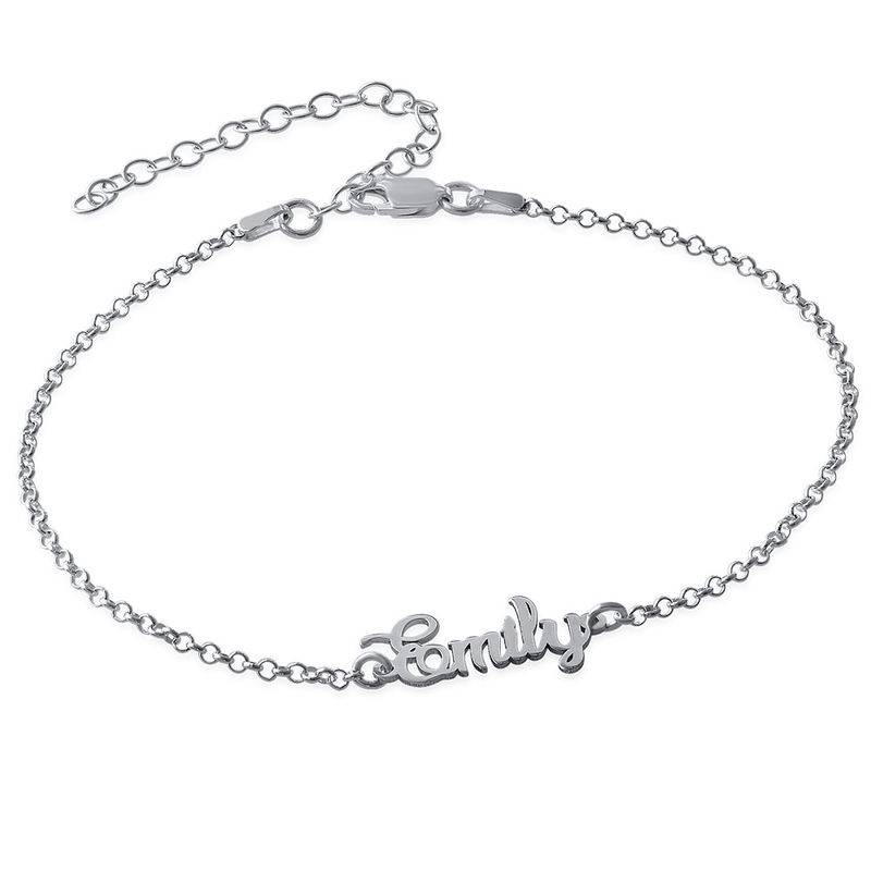 Ankle Bracelet with Name in Silver-1 produkt billede