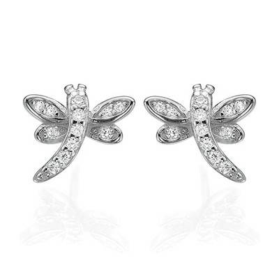 Cubic Zirconia Dragonfly Stud Earrings-2 produkt billede