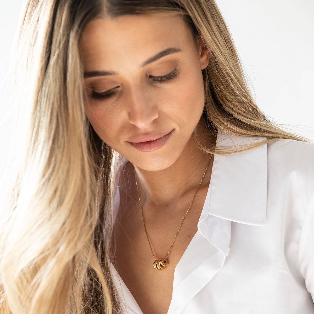 Custom Engraved Beads Necklace in Gold Plating-3 produkt billede