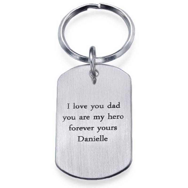 Engraved Dog Tag Keychain for Men-1 produkt billede