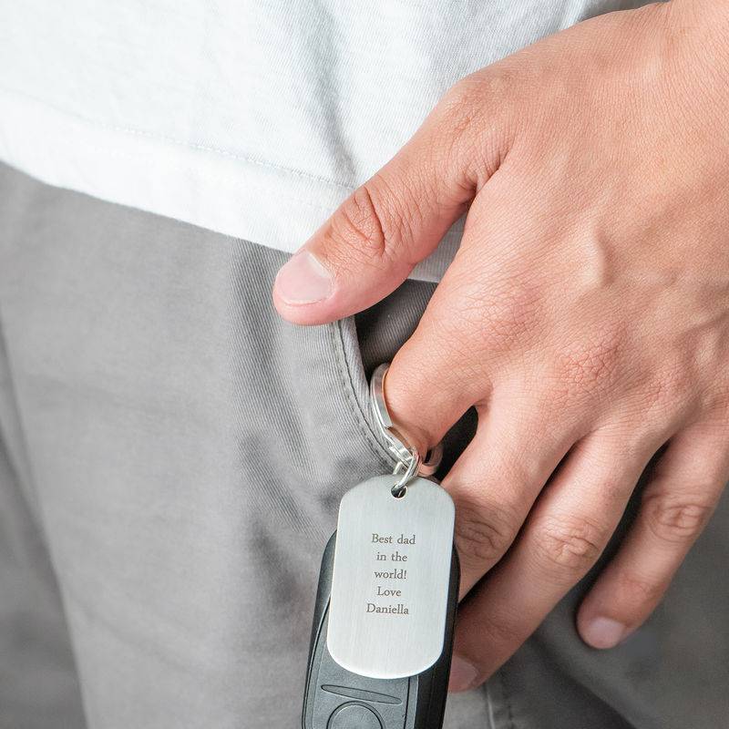 Engraved Dog Tag Keychain for Men-3 produkt billede