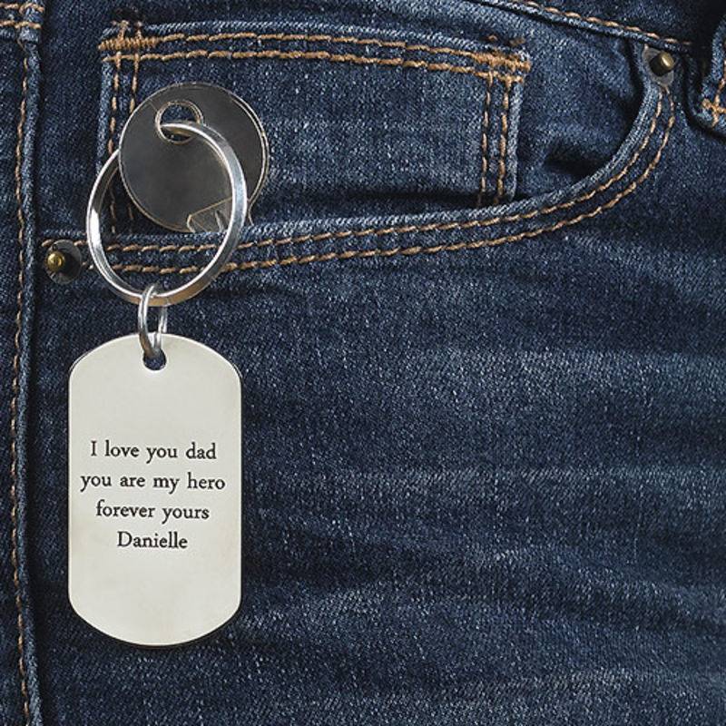Engraved Dog Tag Keychain for Men-4 produkt billede