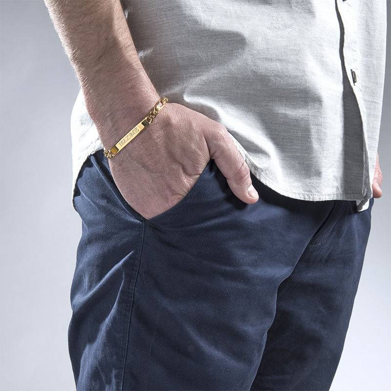 ID Bracelet for Men in 18K Gold Vermeil-3 produkt billede