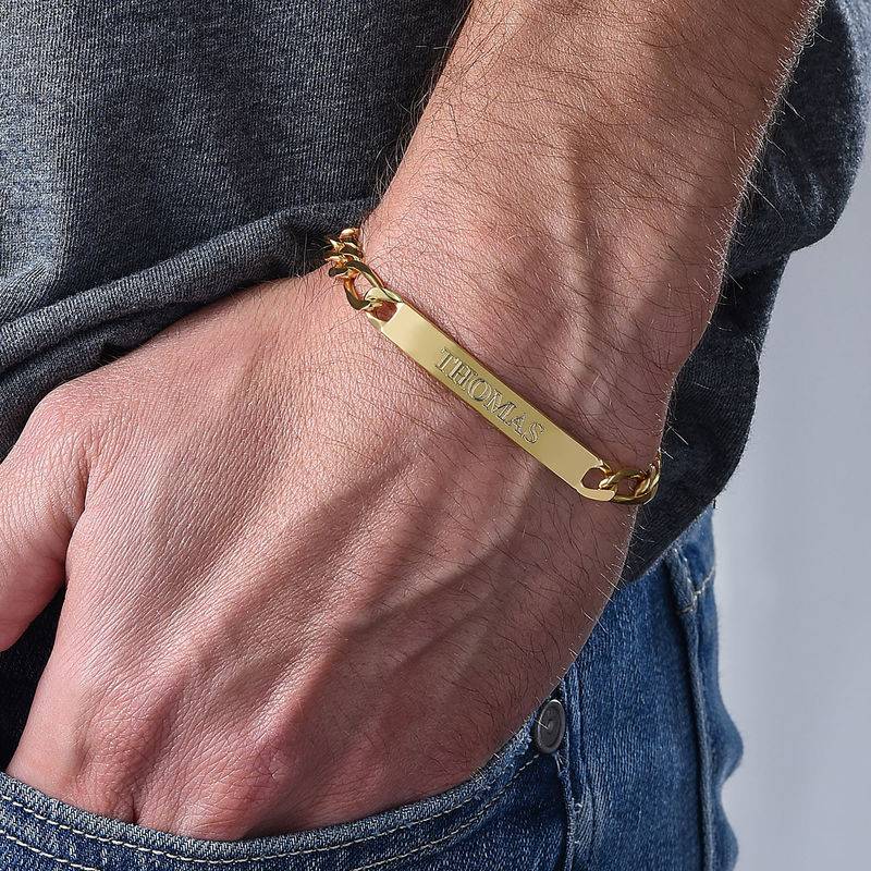 ID Bracelet for Men With Gold Plating-3 produkt billede