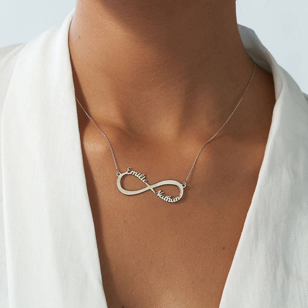 Infinity Name Necklace in 10K White Gold-3 produkt billede
