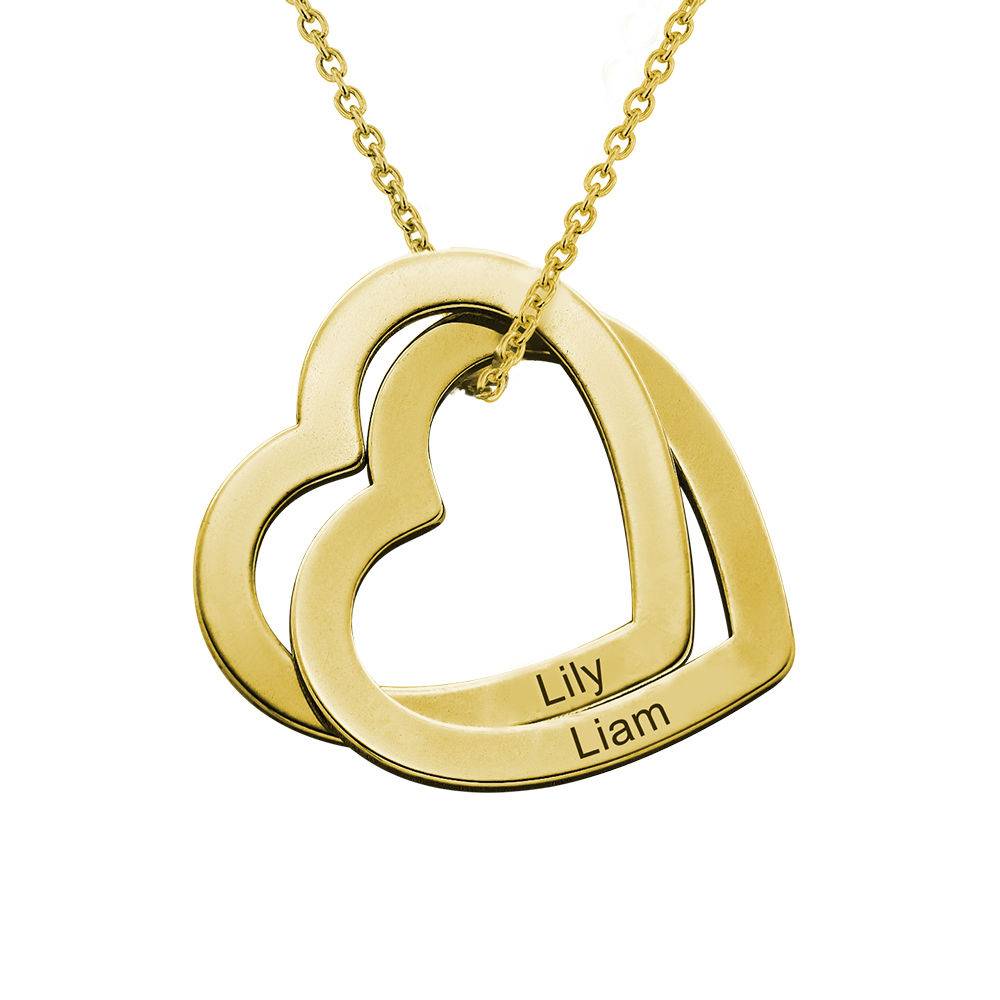 Interlocking Hearts Necklace with 18K Gold Plating-1 produkt billede