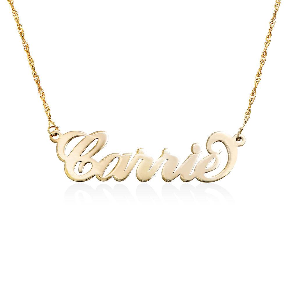 Personalized 14k Gold Carrie Name Necklace-1 produkt billede