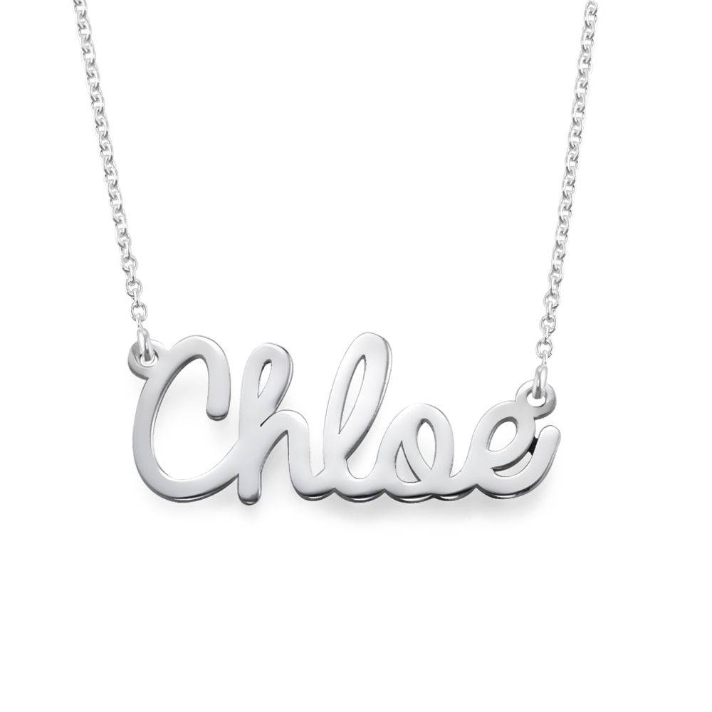 Personalized Cursive Name Necklace in Sterling Silver-1 produkt billede