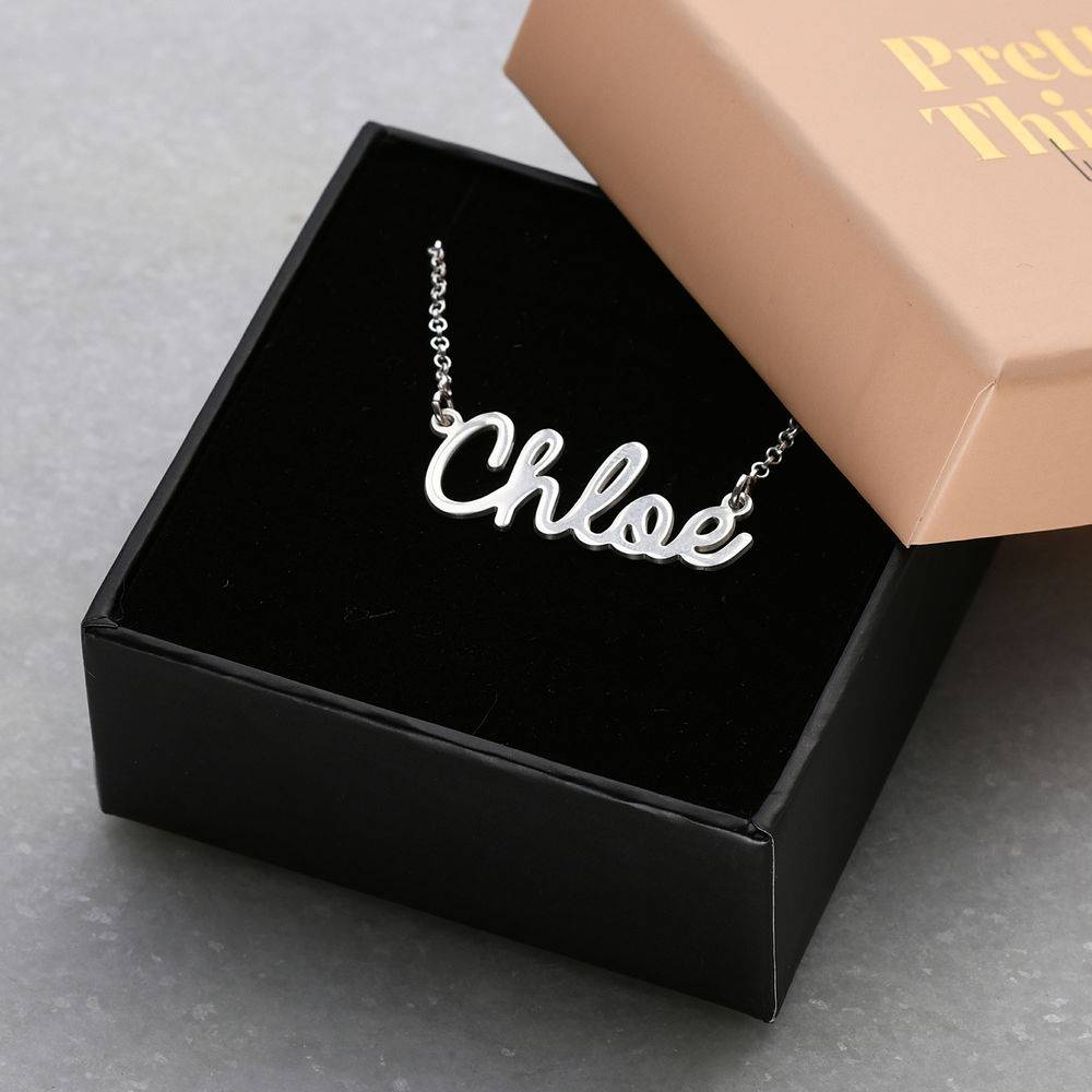 Personalized Cursive Name Necklace in Sterling Silver-2 produkt billede