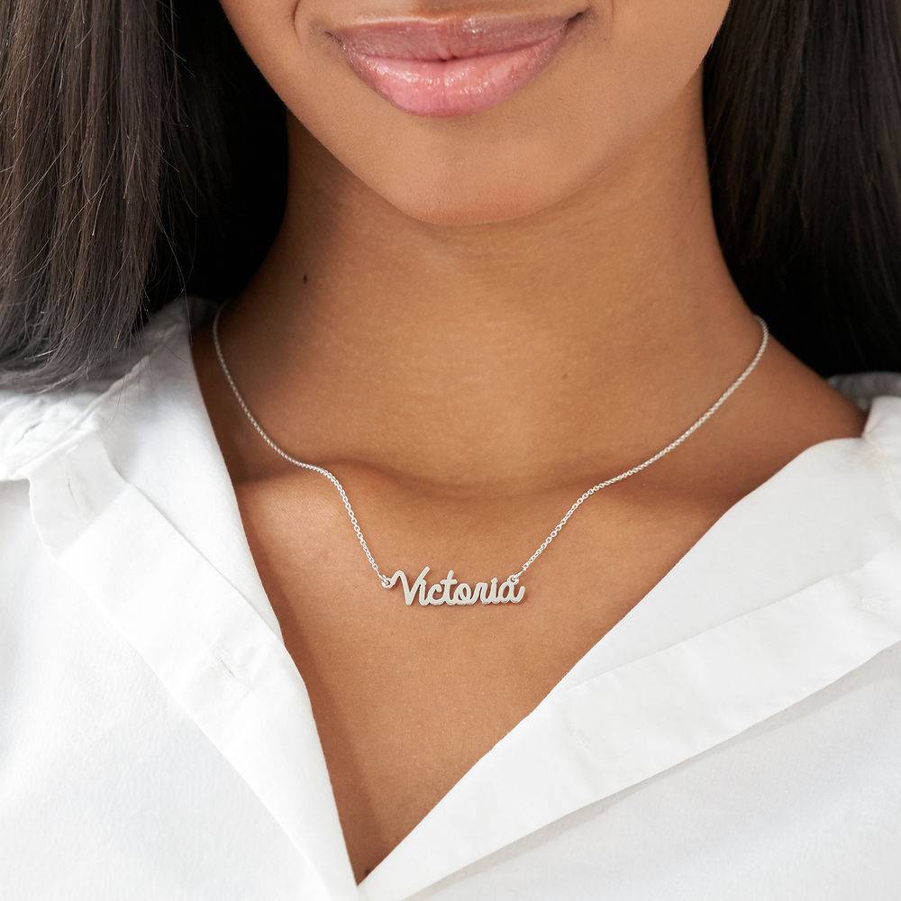 Personalized Cursive Name Necklace in Sterling Silver-3 produkt billede