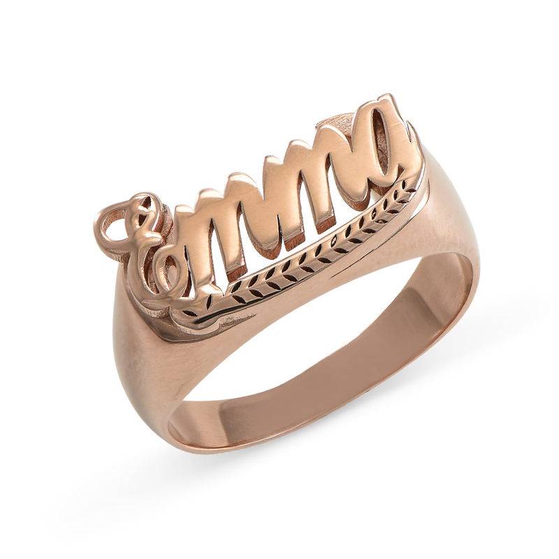 Rose Gold Plated Sterling Silver Name Ring-1 produkt billede