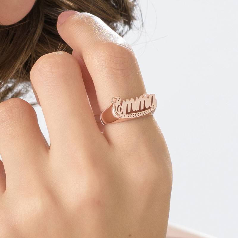 Rose Gold Plated Sterling Silver Name Ring-4 produkt billede
