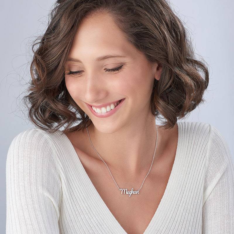 Script Name Necklace in Sterling Silver-3 produkt billede