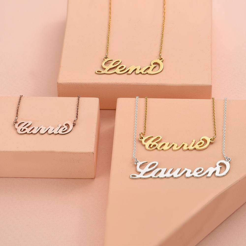 Silver Name Necklace - Carrie Style-3 produkt billede