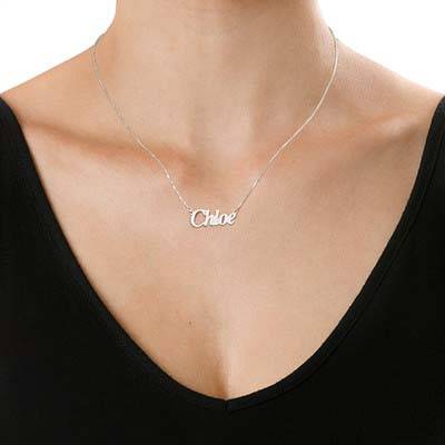 Small Angel Style Personalized Silver Name Necklace-2 produkt billede