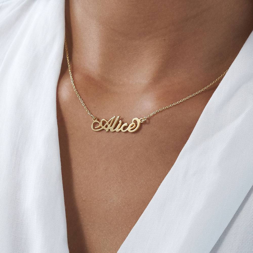 Small Vermeil "Carrie" Name Necklace-4 produkt billede