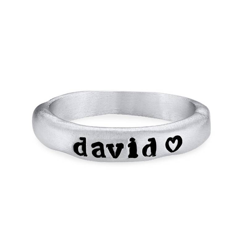 Stackable Engraved Ring with Names in Sterling Silver-1 produkt billede