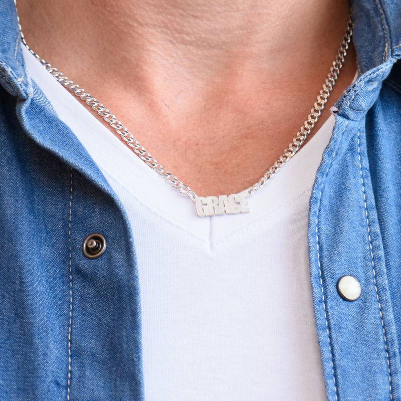 Thick Chain Name Necklace in Silver-3 produkt billede